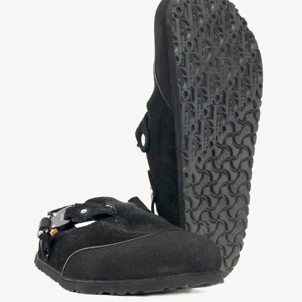Dior x Birkenstock Tokio Black Nubuck Calfskin Leather Slippers - Picture 5 of 12